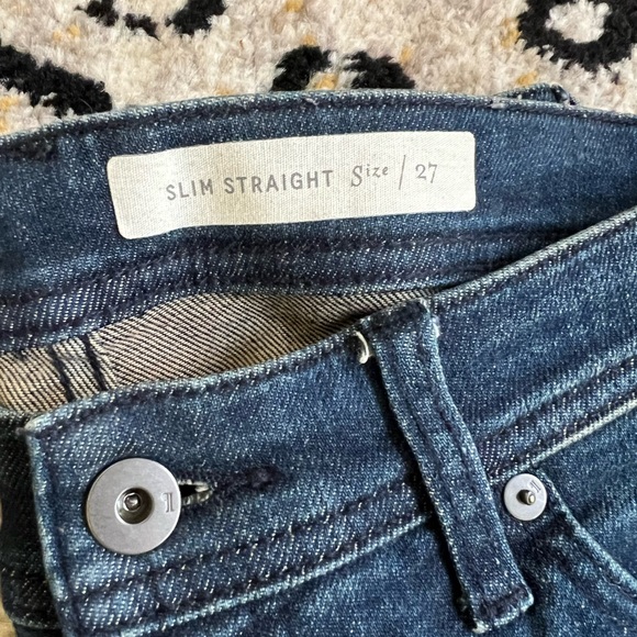 Anthropologie Pilcro Slim Straight Dark Wash Denim Sz 27 - Picture 4 of 7